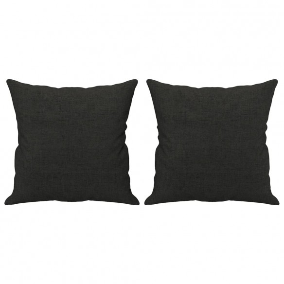 Canapé 3 places avec oreillers décoratifs noir 180 cm tissu