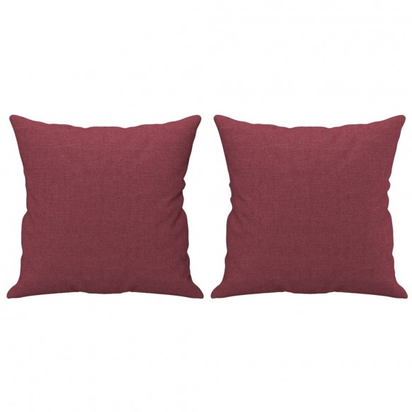 Canapé 3 places avec oreillers décoratifs bordeaux 180 cm tissu