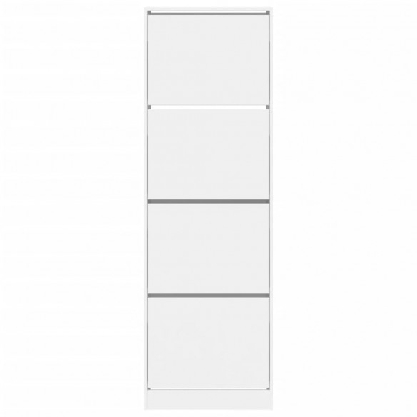 Armoire à chaussures 4 tiroirs rabattables blanc 60x34x187,5 cm