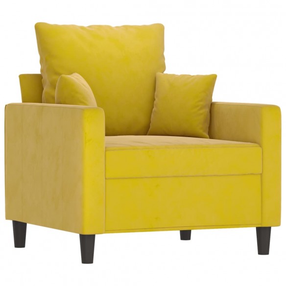 Fauteuil Jaune 60 cm Velours