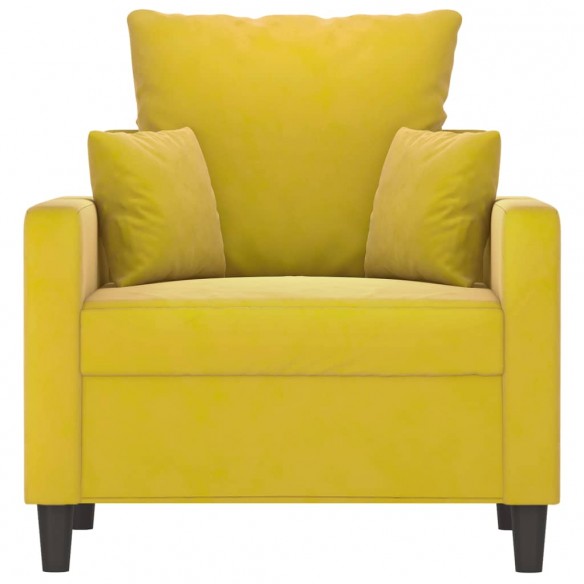 Fauteuil Jaune 60 cm Velours