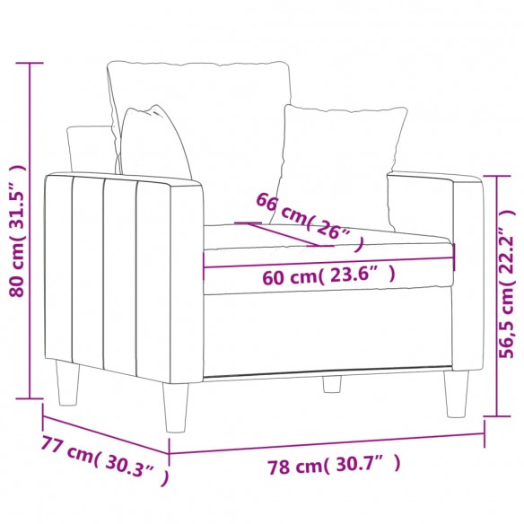 Fauteuil Jaune 60 cm Velours