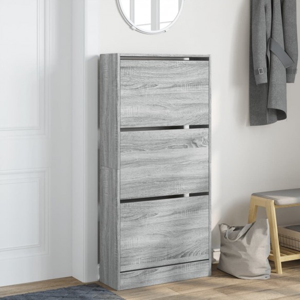 Armoire à chaussures sonoma gris 60x21x125,5 cm bois ingénierie