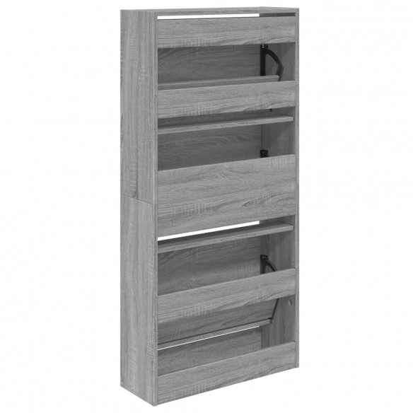 Armoire à chaussures sonoma gris 60x21x125,5 cm bois ingénierie