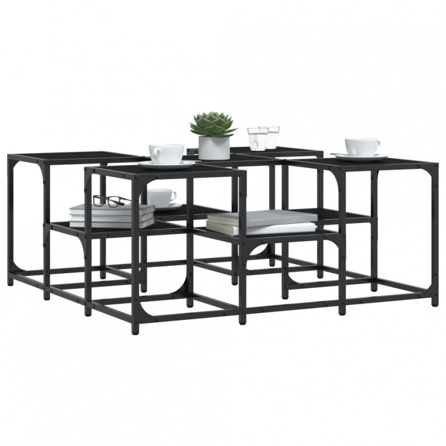 Table basse noir 91x91x40 cm bois d'ingénierie Table basse noir 91x91x40 cm bois d'ingénierie