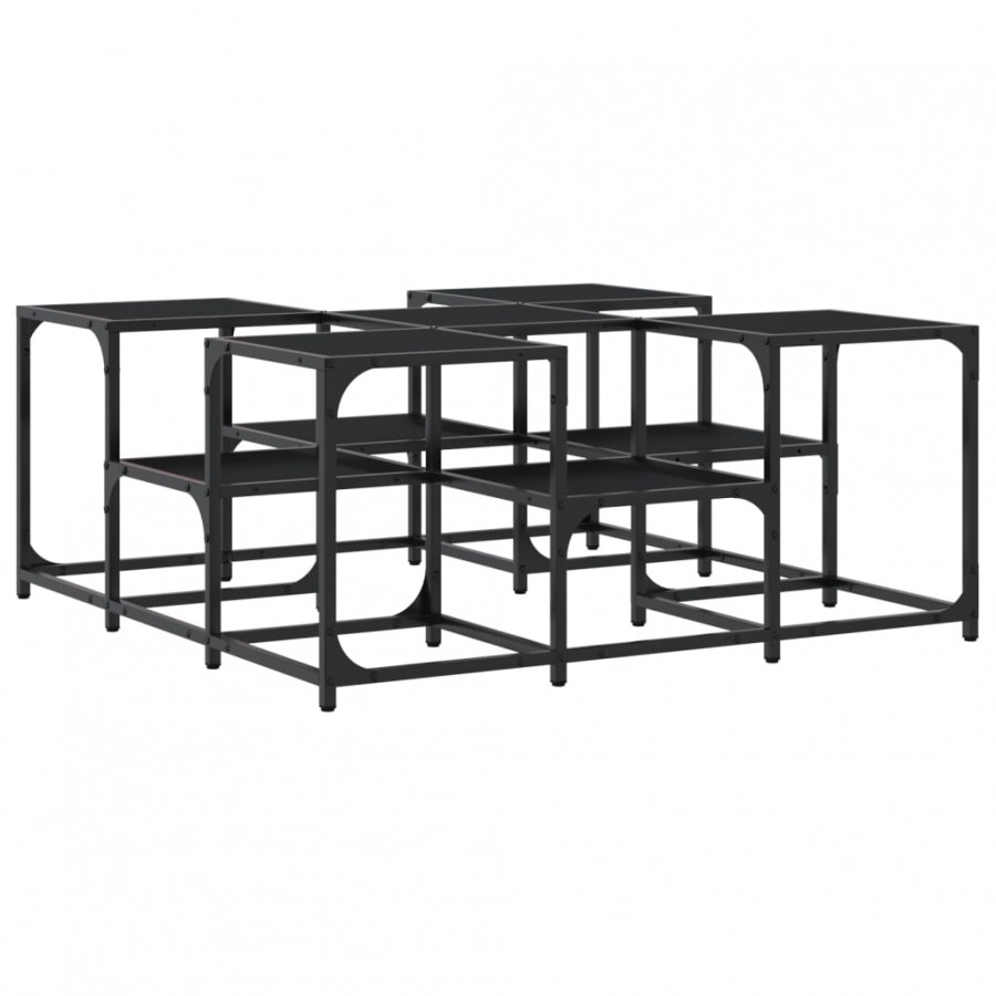 Table basse noir 91x91x40 cm bois d'ingénierie Table basse noir 91x91x40 cm bois d'ingénierie