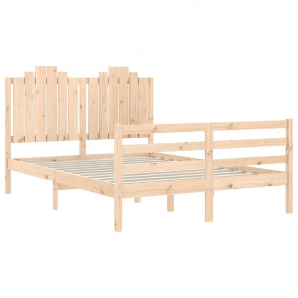 Cadre de lit avec tête de lit double bois massif