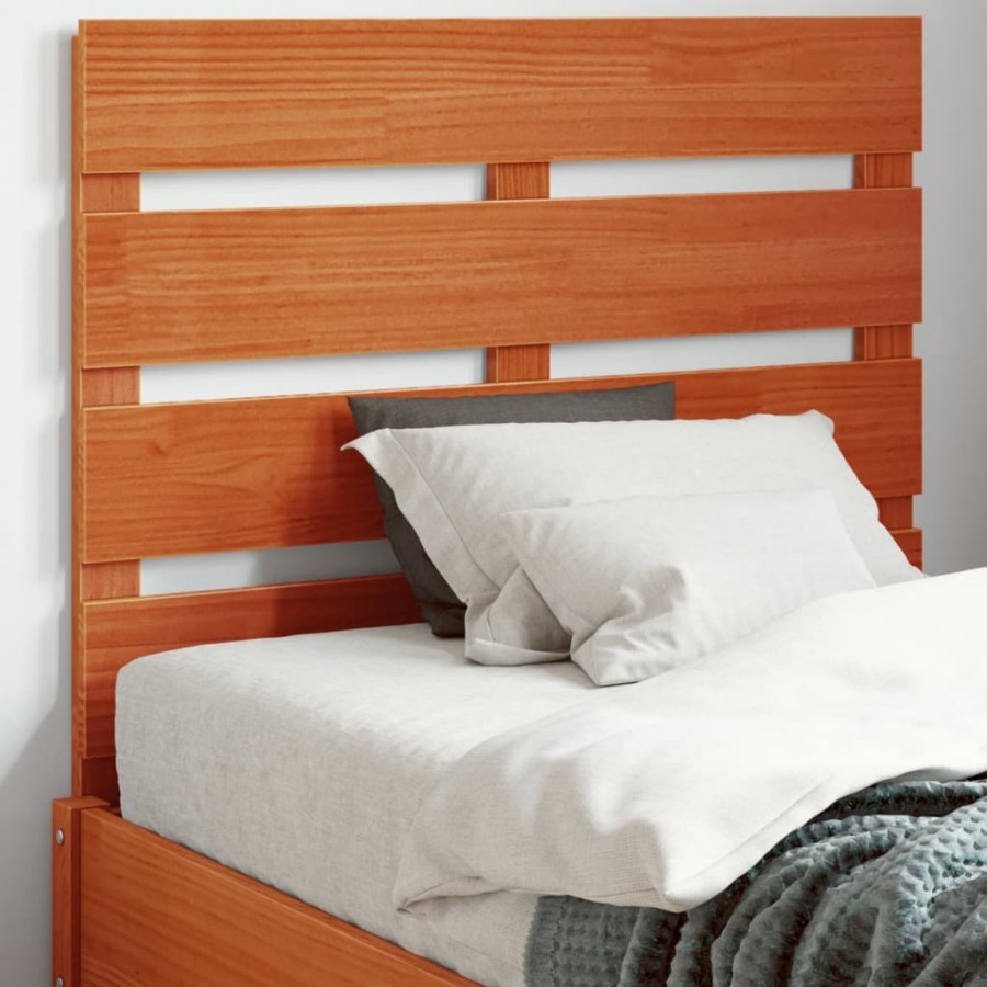 Tête de lit cire marron 90 cm bois massif de pin