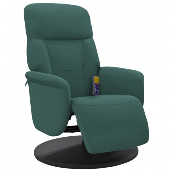 Fauteuil inclinable de massage repose-pied vert foncé velours