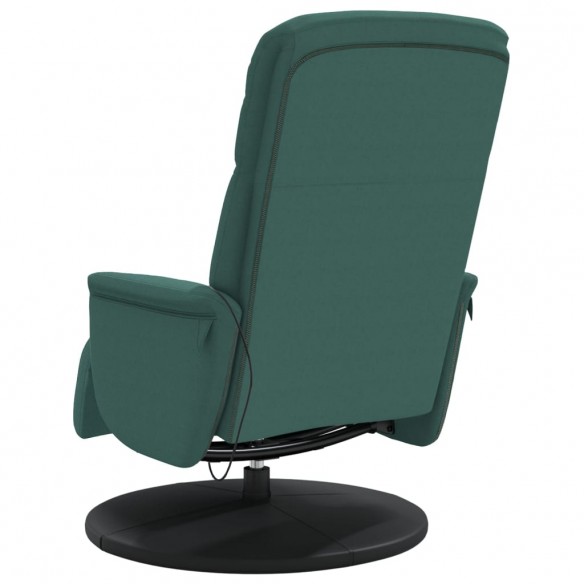 Fauteuil inclinable de massage repose-pied vert foncé velours