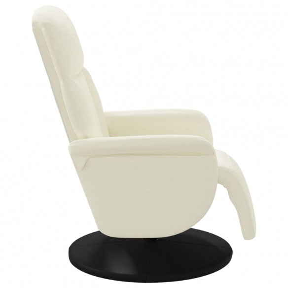 Fauteuil inclinable avec repose-pied crème velours