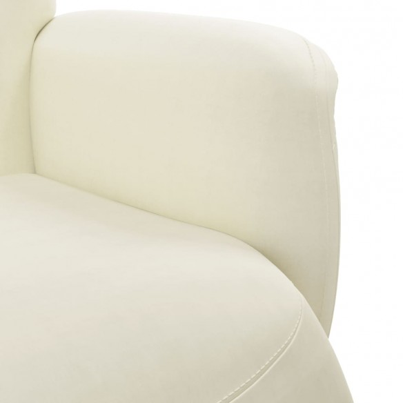 Fauteuil inclinable avec repose-pied crème velours