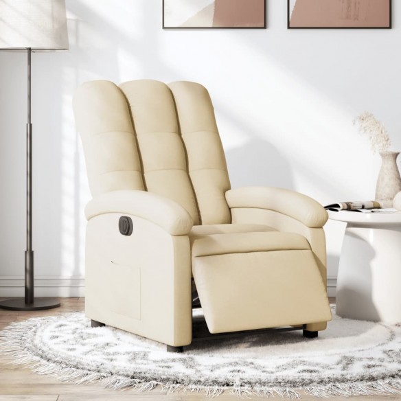 Fauteuil inclinable électrique Crème Tissu