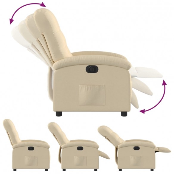 Fauteuil inclinable électrique Crème Tissu