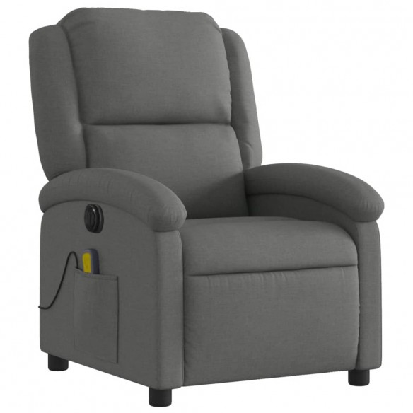 Fauteuil inclinable de massage électrique gris foncé tissu