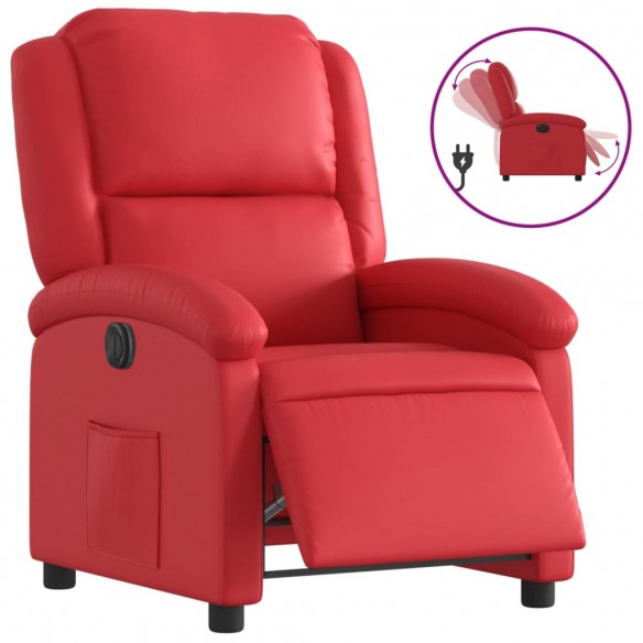 Fauteuil inclinable électrique Rouge Similicuir