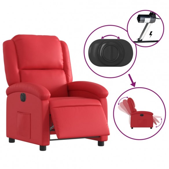 Fauteuil inclinable électrique Rouge Similicuir