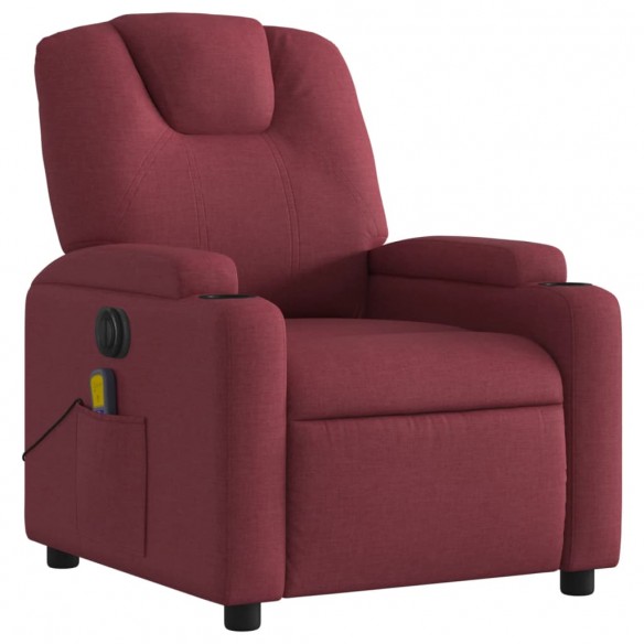 Fauteuil de massage inclinable électrique Rouge bordeaux Tissu