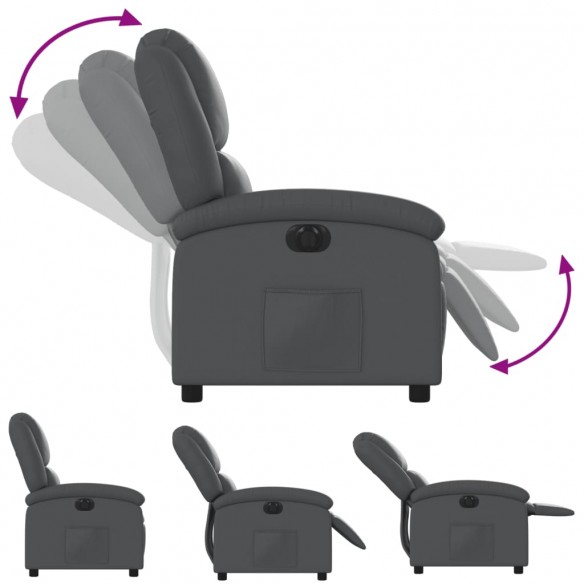 Fauteuil inclinable électrique Gris Similicuir