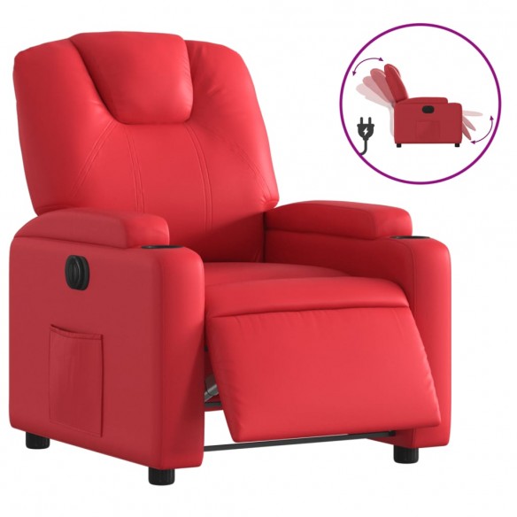 Fauteuil inclinable électrique Rouge Similicuir