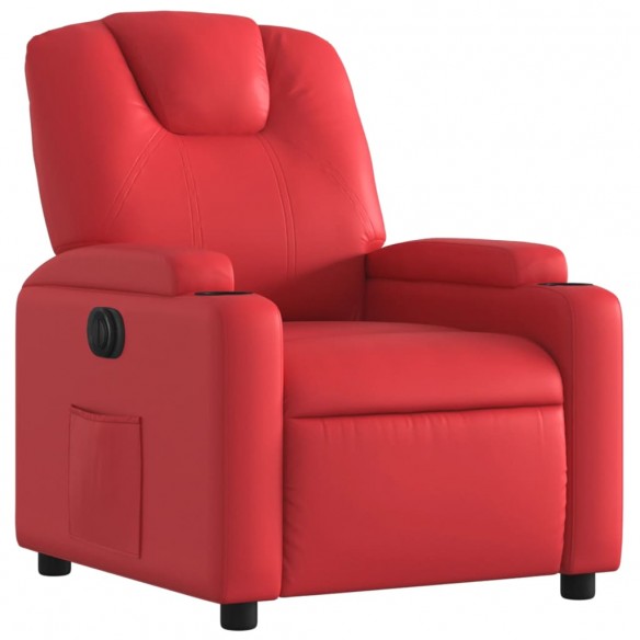 Fauteuil inclinable électrique Rouge Similicuir