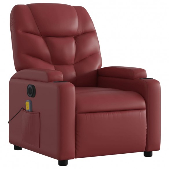 Fauteuil de massage inclinable électrique rouge bordeaux