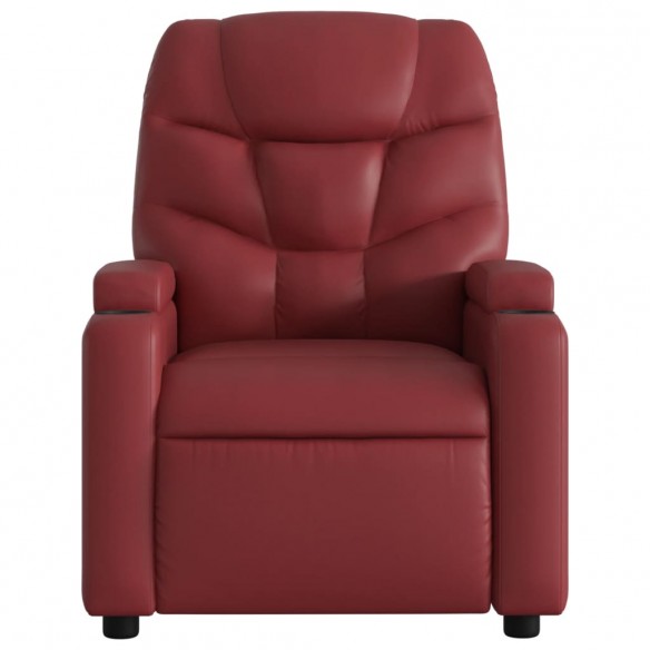 Fauteuil de massage inclinable électrique rouge bordeaux