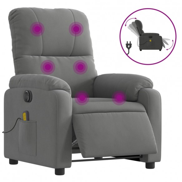 Fauteuil inclinable de massage électrique gris foncé