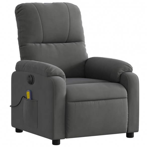 Fauteuil inclinable de massage électrique gris foncé