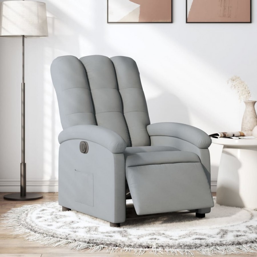 Fauteuil inclinable électrique Gris clair Tissu