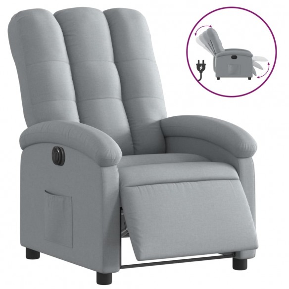 Fauteuil inclinable électrique Gris clair Tissu