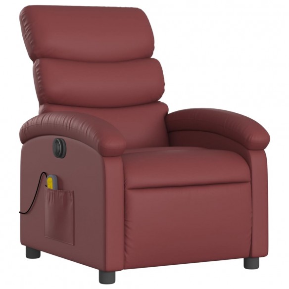 Fauteuil de massage inclinable électrique rouge bordeaux