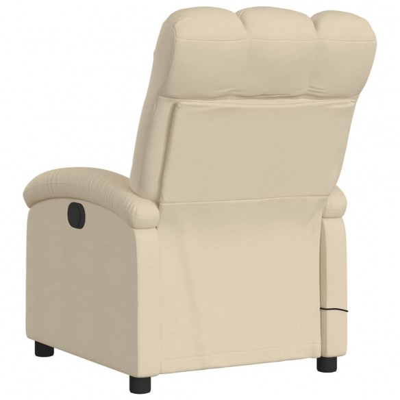 Fauteuil inclinable de massage électrique crème tissu