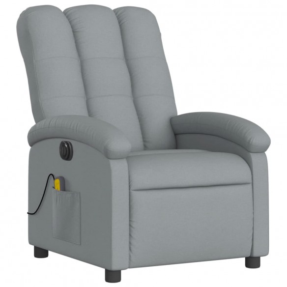 Fauteuil de massage inclinable électrique gris clair tissu