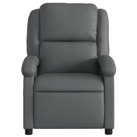 Fauteuil de massage inclinable électrique gris similicuir