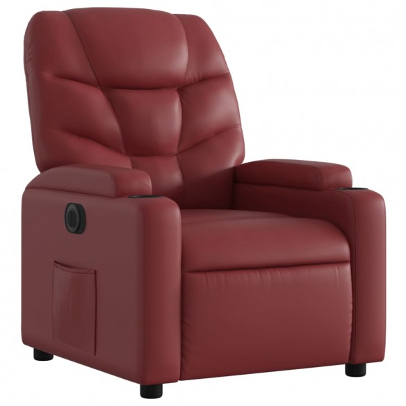 Fauteuil inclinable électrique Rouge bordeaux Similicuir