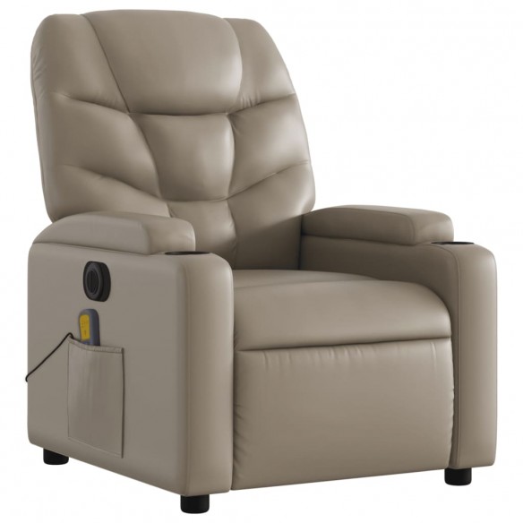 Fauteuil de massage inclinable électrique cappuccino similicuir