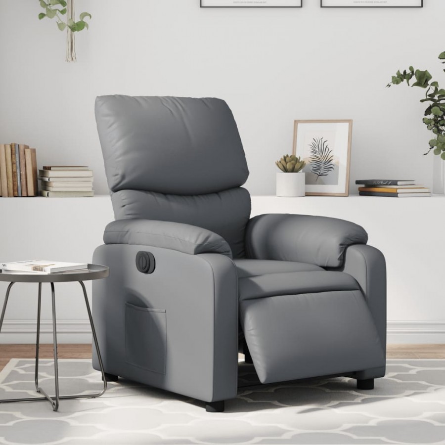 Fauteuil inclinable électrique Gris Similicuir