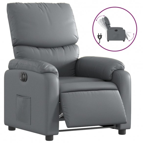 Fauteuil inclinable électrique Gris Similicuir