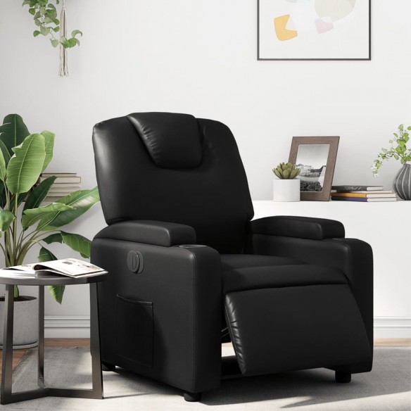 Fauteuil inclinable électrique Noir Similicuir