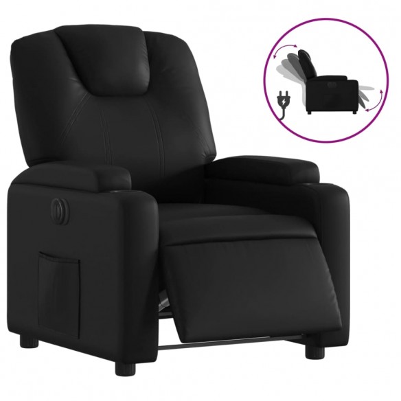 Fauteuil inclinable électrique Noir Similicuir