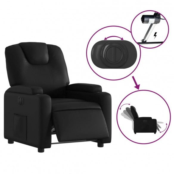 Fauteuil inclinable électrique Noir Similicuir