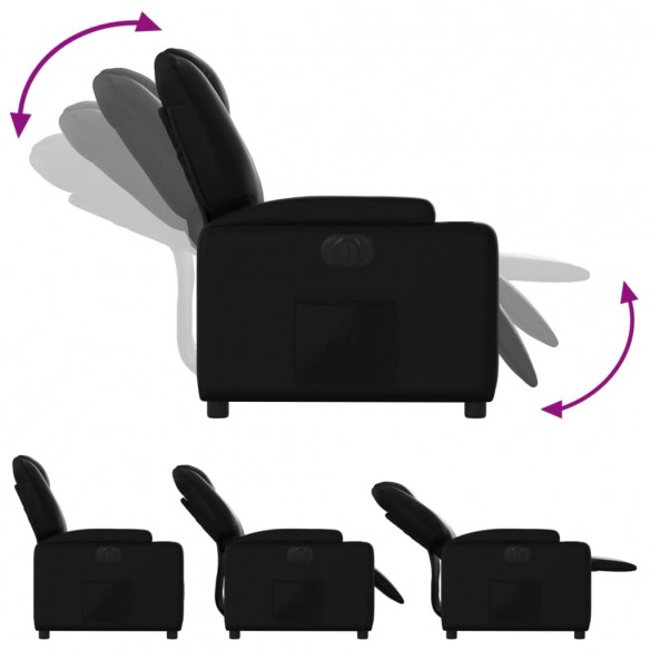 Fauteuil inclinable électrique Noir Similicuir