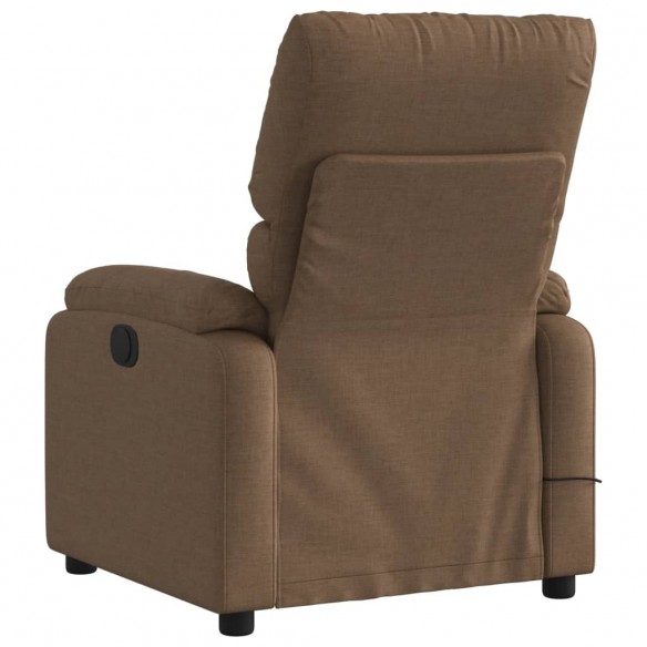 Fauteuil inclinable de massage électrique marron tissu