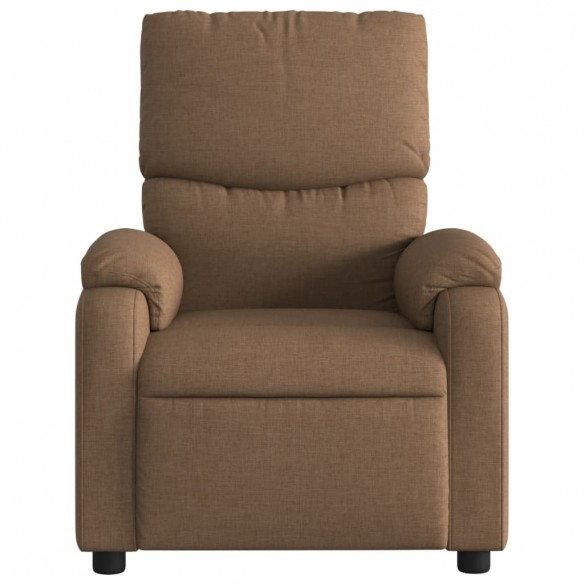 Fauteuil inclinable de massage électrique marron tissu