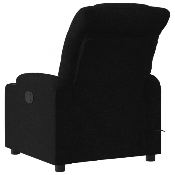 Fauteuil de massage inclinable électrique Noir Tissu