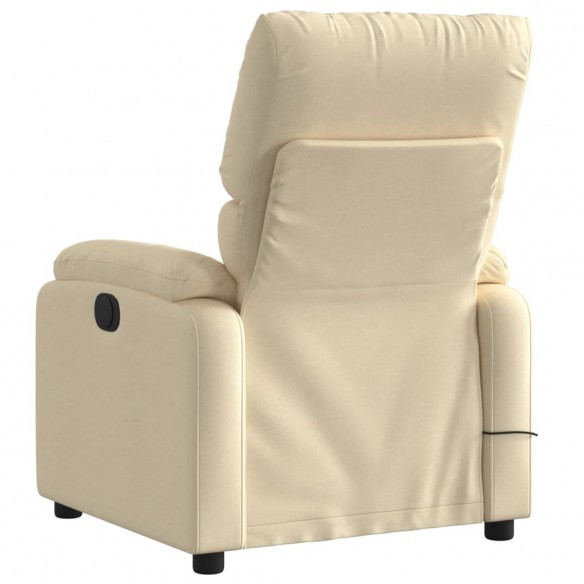 Fauteuil inclinable de massage électrique crème tissu