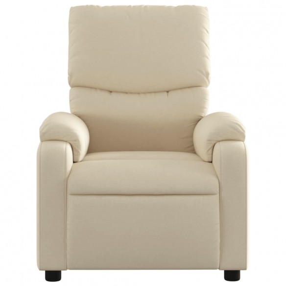 Fauteuil inclinable de massage électrique crème tissu