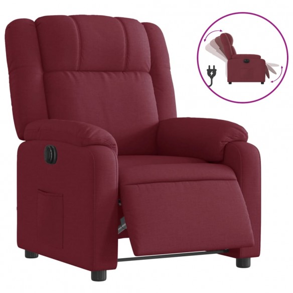 Fauteuil inclinable électrique Rouge bordeaux Tissu