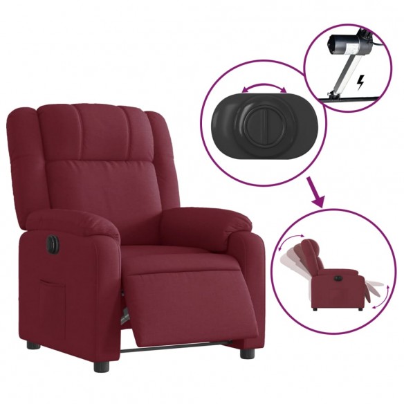 Fauteuil inclinable électrique Rouge bordeaux Tissu